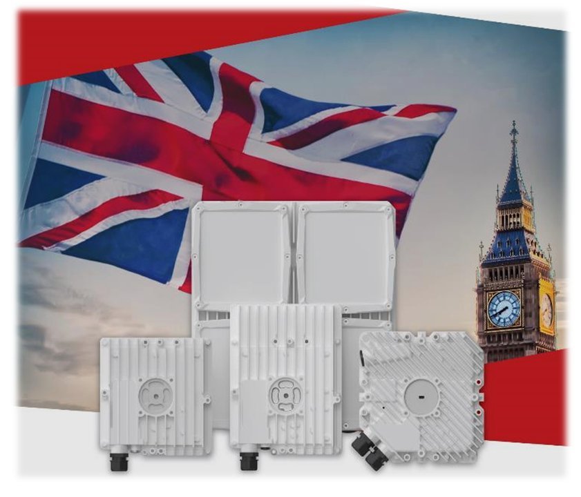 GigaRadio WiBAS G5 equipment with UK flag and Big Ben